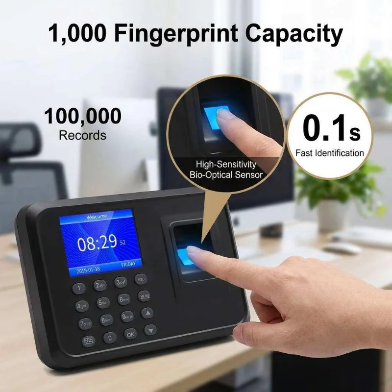 Budget biometric fingerprint attendance machine F01H employee attendance clock, no software required