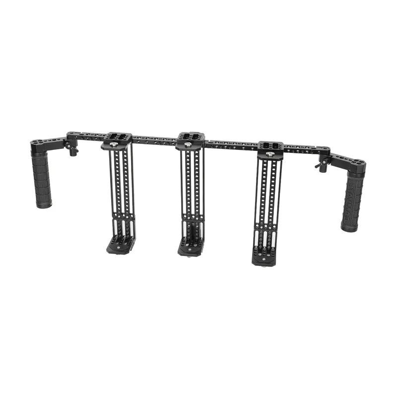 Height Adjustable Director Monitor Cage Aluminum Alloy Protective Monitor Rig with 15MM Rod Clamp Bracket Rubber Non-slip