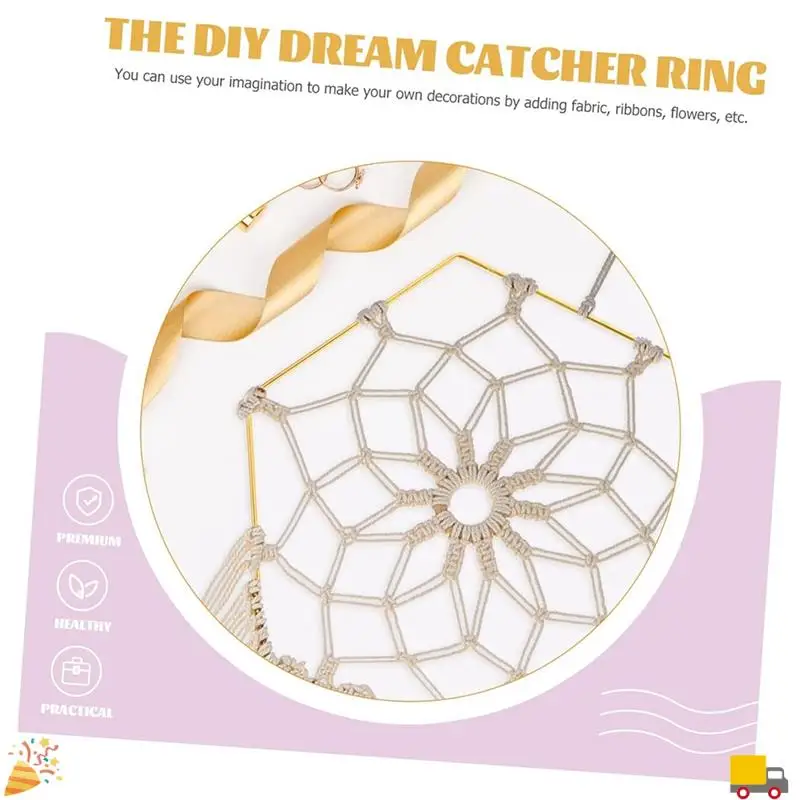 Gouden Bruiloft Krans Decor 10 Stuks Zeshoekige Dream Catcher Frame Levert Middelpunt