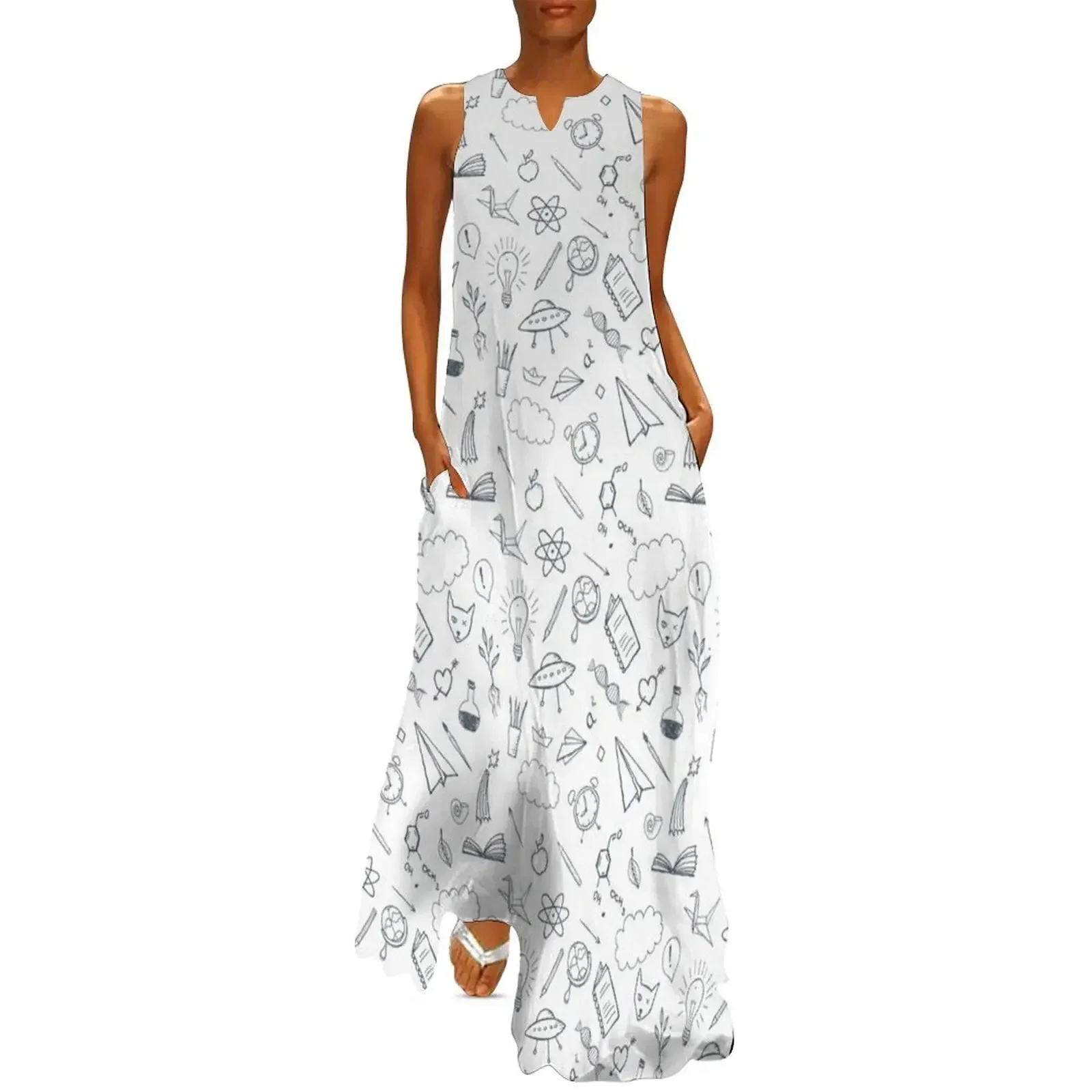 

Back to school themed seamless doodle background. Long Dress Summer skirt Women's dress sensual sexy dress for women