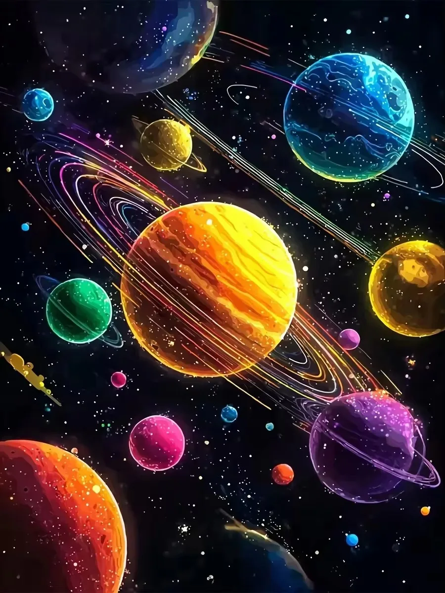 Colorful Cosmic Planet Galaxy Scene Jigsaw Puzzles 500/1000/1200/2000 PCS Modern Wall Decor for Living Room Bedroom Perfect Gift
