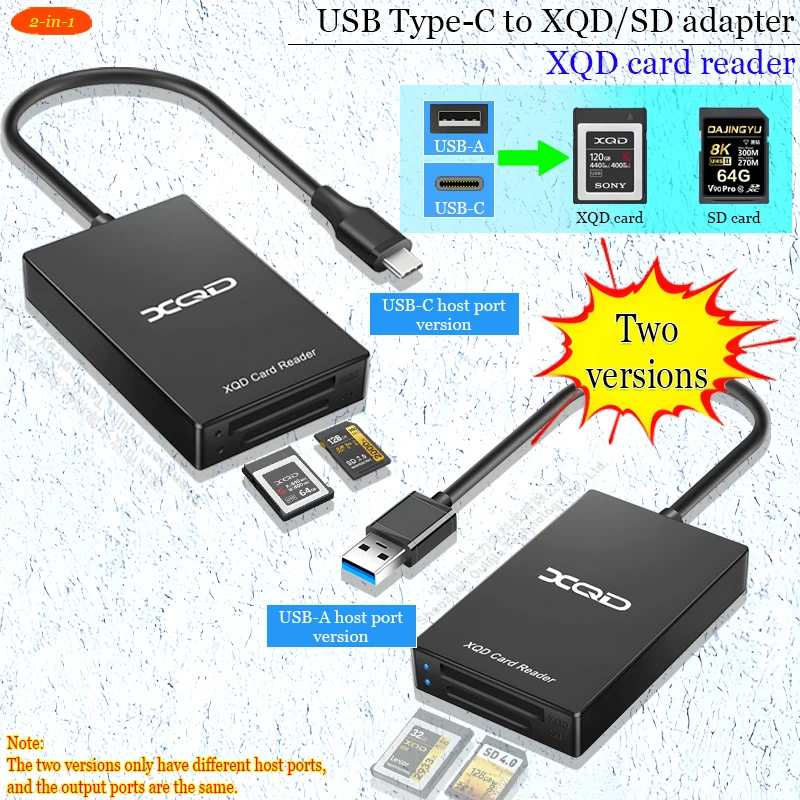 

Кардридер XQD со слотами для карт XQD и SD, адаптер для карт USB Type-C - XQD/SD, картридер USB3.0 5 Гбит/с для карт XQD и SD