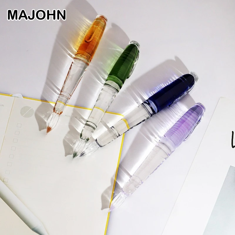

MAJOHN 4 Colors Handmade Glass Dip Pens for Ink Journal Drawing Calligraphy Stationery School Office Supplies
