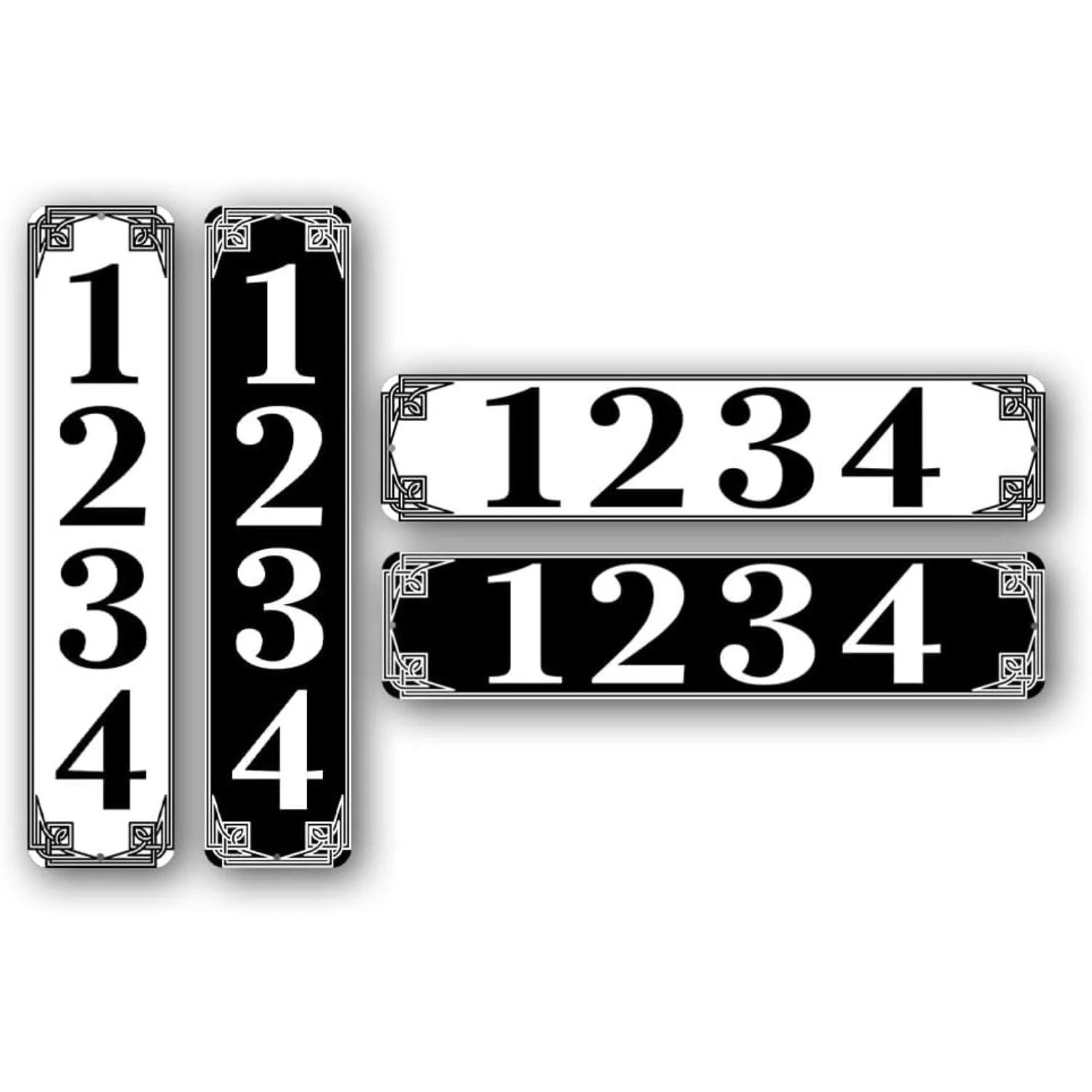 Plaque d'adresse personnalisée en aluminium avec texte sur mesure |   Plaque de maison en métal durable, horizontale ou verticale