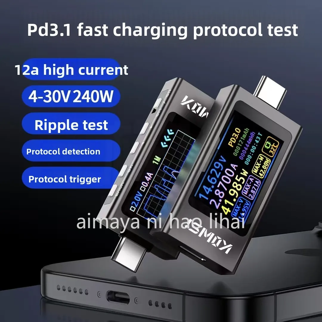 Detector Digital Ammeter Electronic Voltmeter, Charger Type-c Test Instrument Power Meter