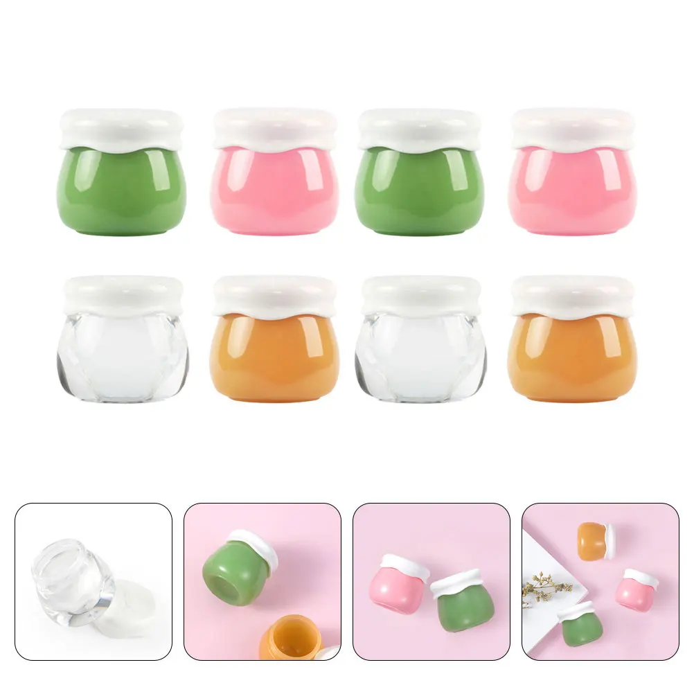 

8 Pcs Toiletry Bottles Acrylic Cream Jar Lotion Mini for Jars with Lids Sub Packing Travel