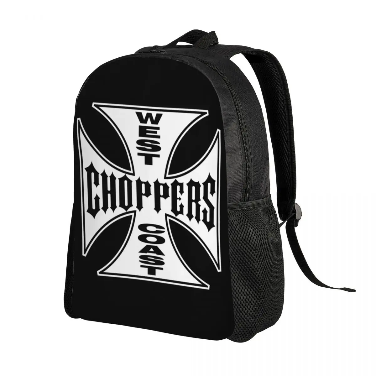 Personalized West Coast Iron Cross Choppers Backpack Men Women Casual Bookbag for College School Bags