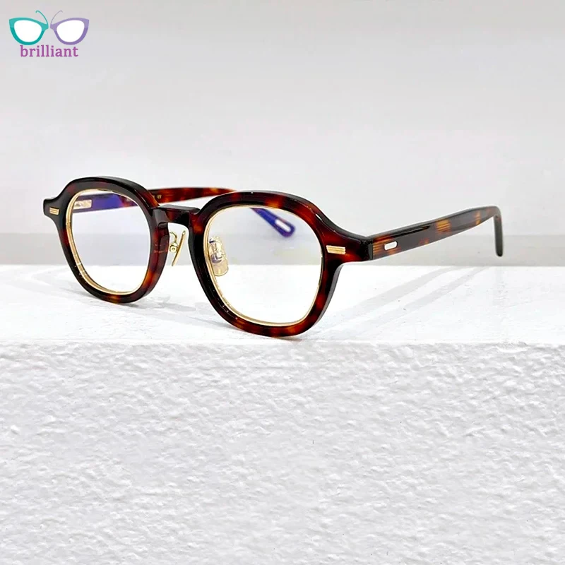 

2024 Vintage Round Acetate Eyeglass Frame Women Luxury Brand Top-quality Fashion Men Optical Myopia Reading Prescription Glasses