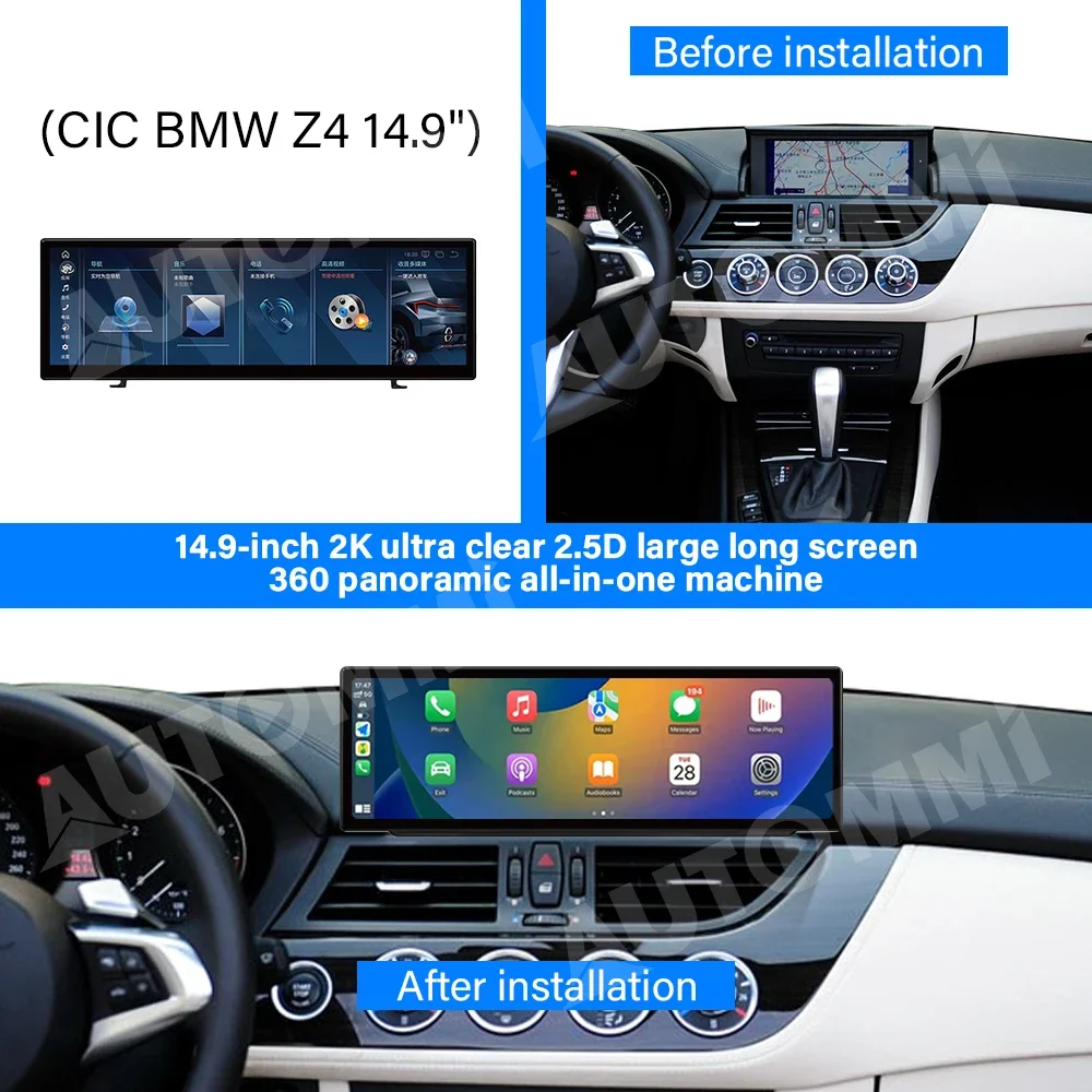 High qualityZ4 Dashboard Android Car Screen 14.9 Inch Wireless CarPlay Android Auto Navigation Bluetooth Car Dvd Player for for