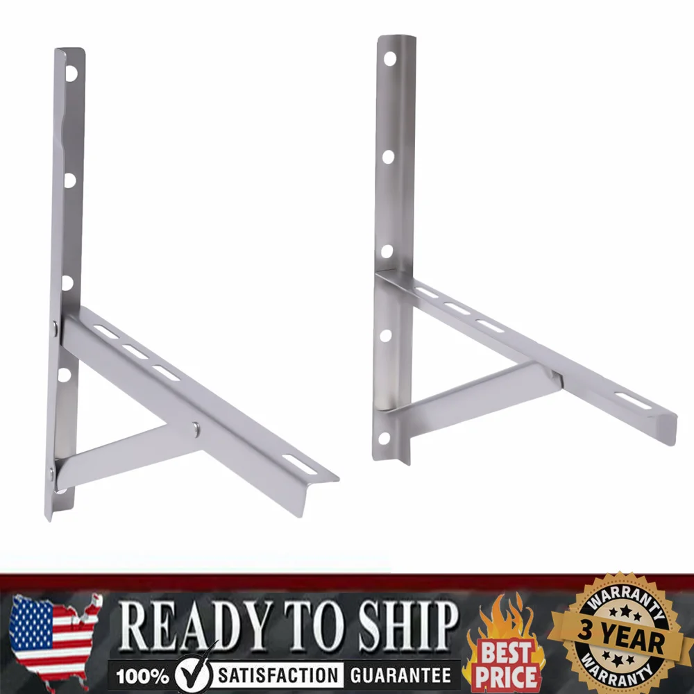 

2x Wall Mounting Bracket Stainless Steel Shelf Rack Support Frame For Outdoor Mini Split Air Conditioner