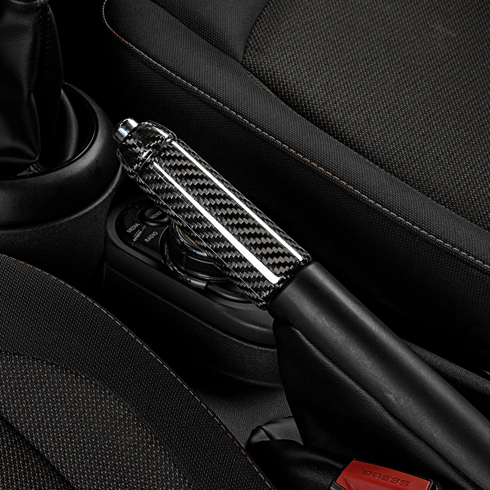 Carbon Fiber Handbrake Grips Cover Parking Brake Sleeve Protective Decoration Interior Accessories For  Mini Cooper F55 F56 F57