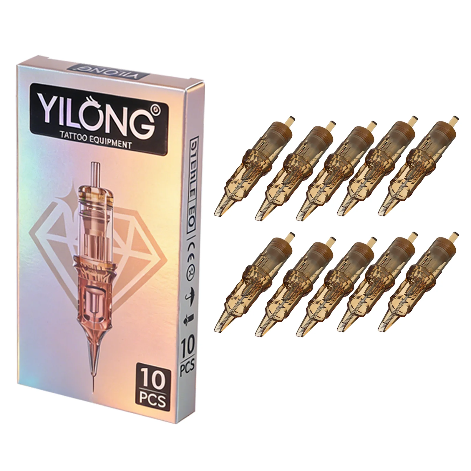 

Иглы для татуировок YILONG, 10 шт., одноразовые, стерилизованные, RL/RS/RM/M1, для перманентного макияжа, подходят для тату-машинок