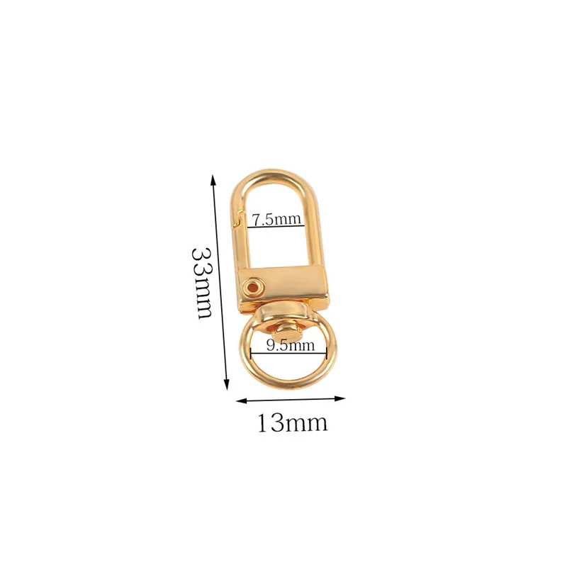 10pcs 13x33mm Metal Alloy Keychains Key Chains Rotating Buckle Lobster Clasps Key Ring Keyrings Accessories For Jewelry Making