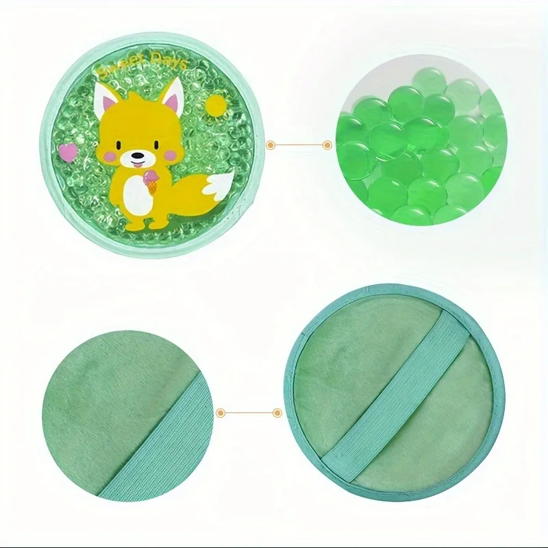 Cartoon pattern hot compress and cold compress gel bag, reusable physical cooling cold compress ice bag