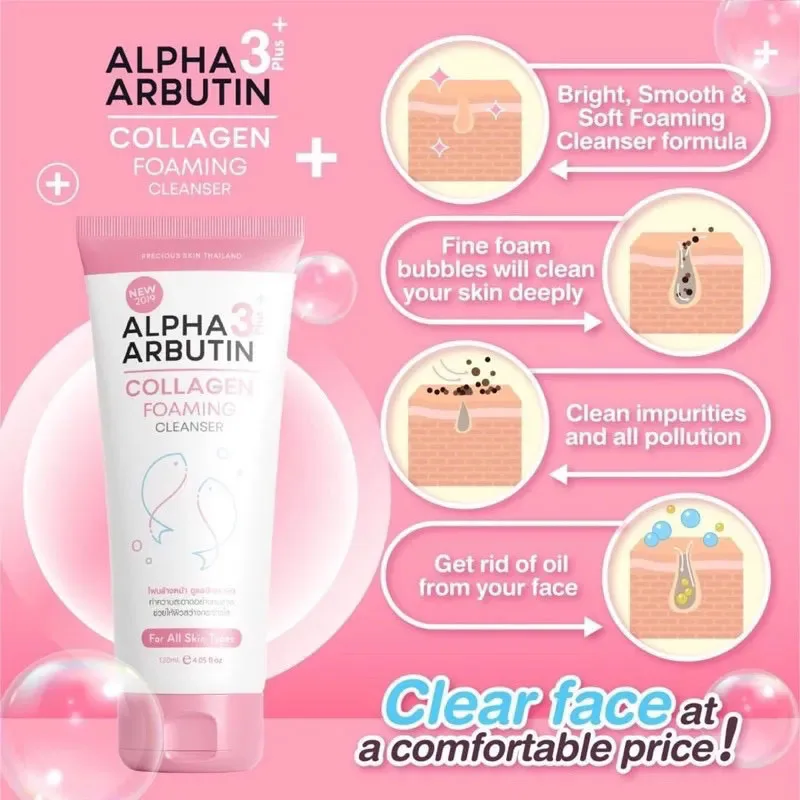 Alpha Arbutin 3 Plus Kollagen-Bleaching-Körperlotion-Serum, Hautaufhellung, Aufhellung, reduziert dunkle Flecken, hemmt Melanin, Aknenarben