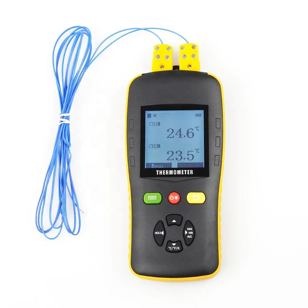 TC602 Temperature Humidity Data Recording Logger Instruments Handheld 2-Channel Thermocouple Thermometer