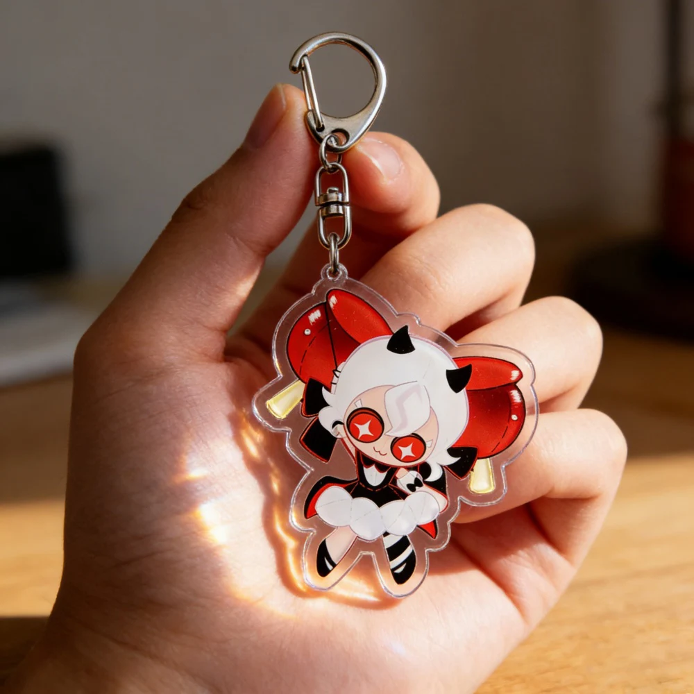 Cookie Run Candy Apple Cookie and Black Sapphire Cookie Keychains Accessories Bag Movie Keyrings Jewelry Game Fans Gifts