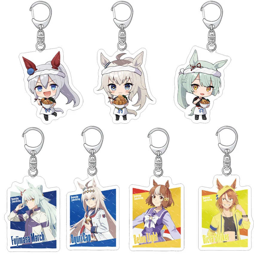 Llavero Acrílico de 55MM de Anime Umamusume: Cinderella Gray, Oguri Cap, Tamamo, Cross, Fujimasa, March, Super Creek, Figura Colgante, Regalos
