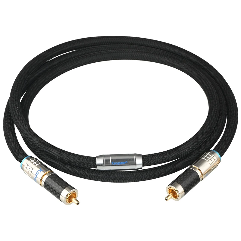 Xangsane 3,7 mm 2 OCC posrebrzany koncentryczny 75 omów cyfrowy dekoder audio subwoofer SPDIF RCA TV kabel audio HD