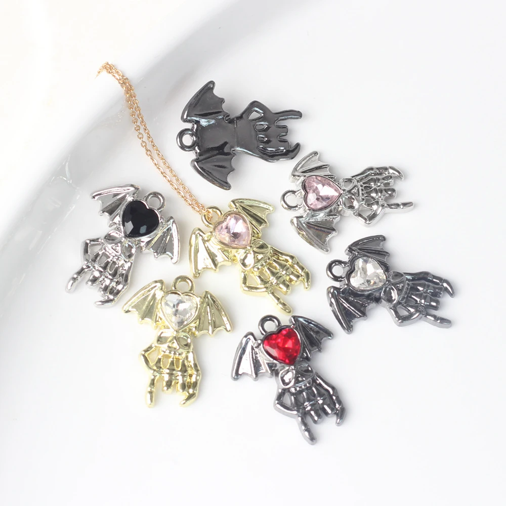 

10pcs Skull Hand Wings Shape Pendant Earring Necklace Bracelet Jewelry Making Handmade DIY Accessories Ornament All Saints' Day