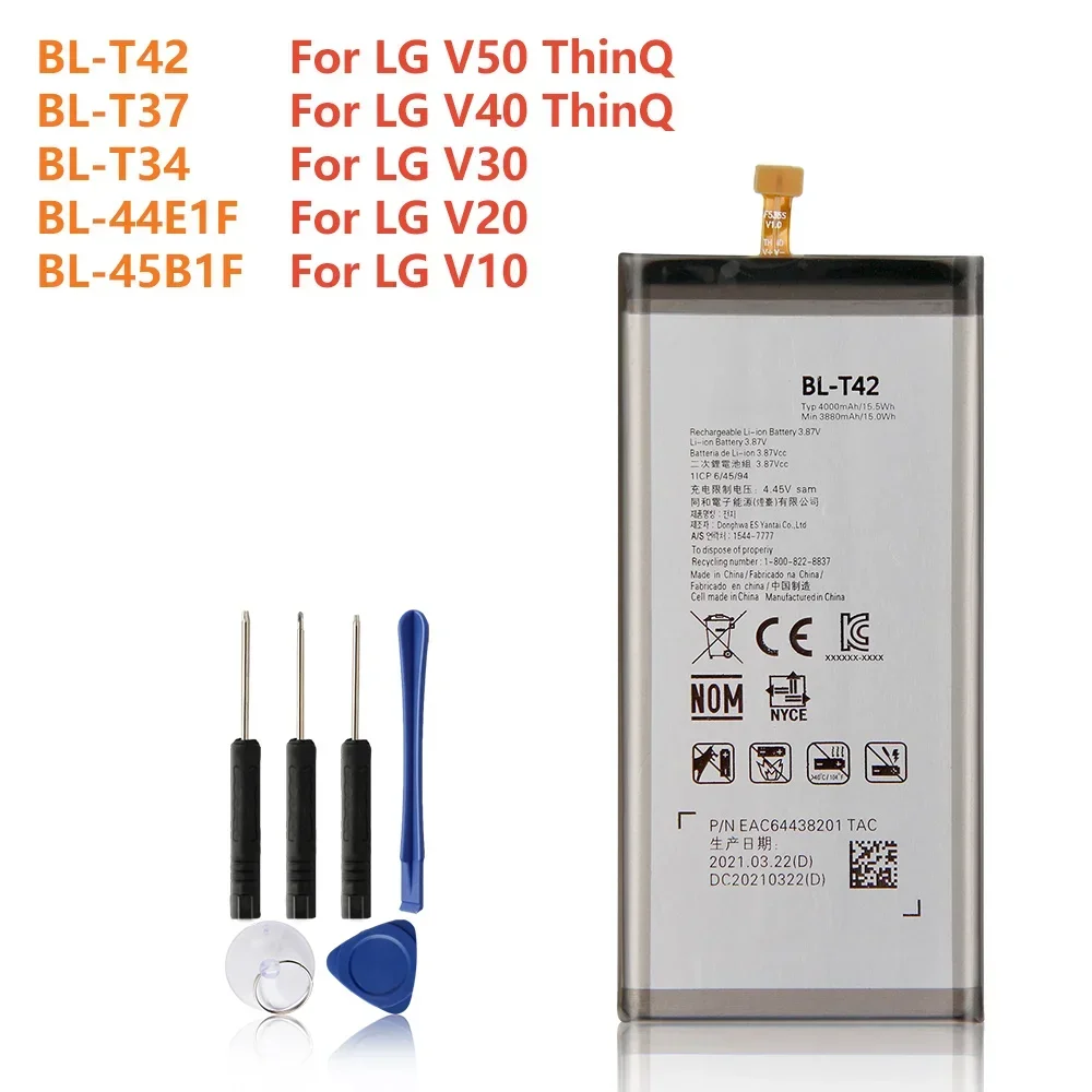 2024 Phone Battery BL-T42 LG V50 ThinQ 5G V5 V500N V40 V60 ThinQ Q710 Q8 2018 V30 H930 H933 H932 V20 H990N F800 V10 H961N H968