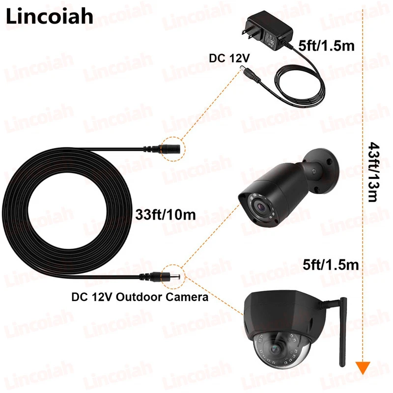 DC Extension Cable 1M 2M 3M 5M 10M 5.5mm x 2.1mm Female to Male Plug for 12V Power Adapter Cord Home CCTV Camera LED Strip DVR