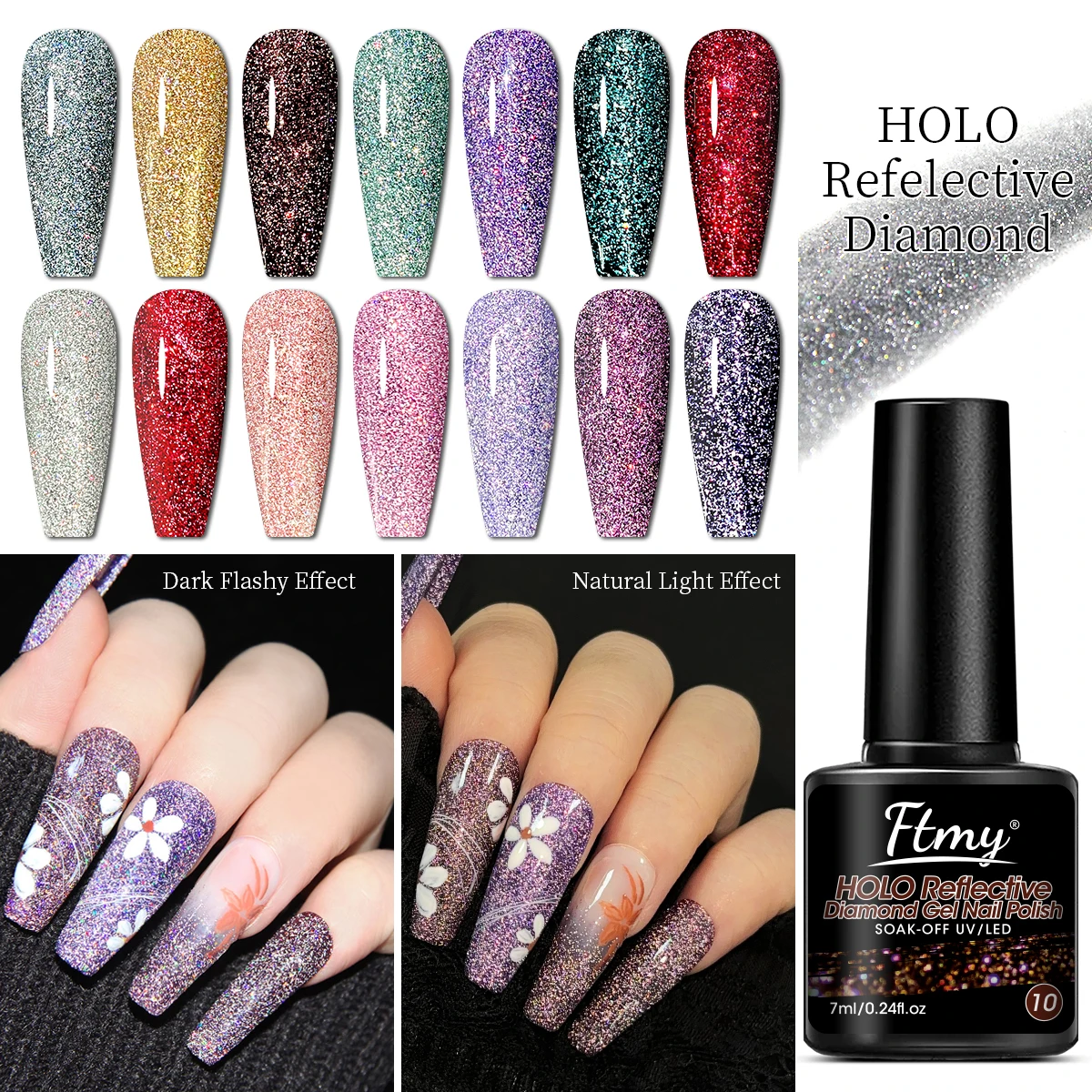 Vernis à ongles en Gel Diamond Crush pour la saint-valentin, vernis Gel à paillettes réfléchissantes, couche transparente en Gel Semi-Permanent scintillant, Dip-i, 7ml