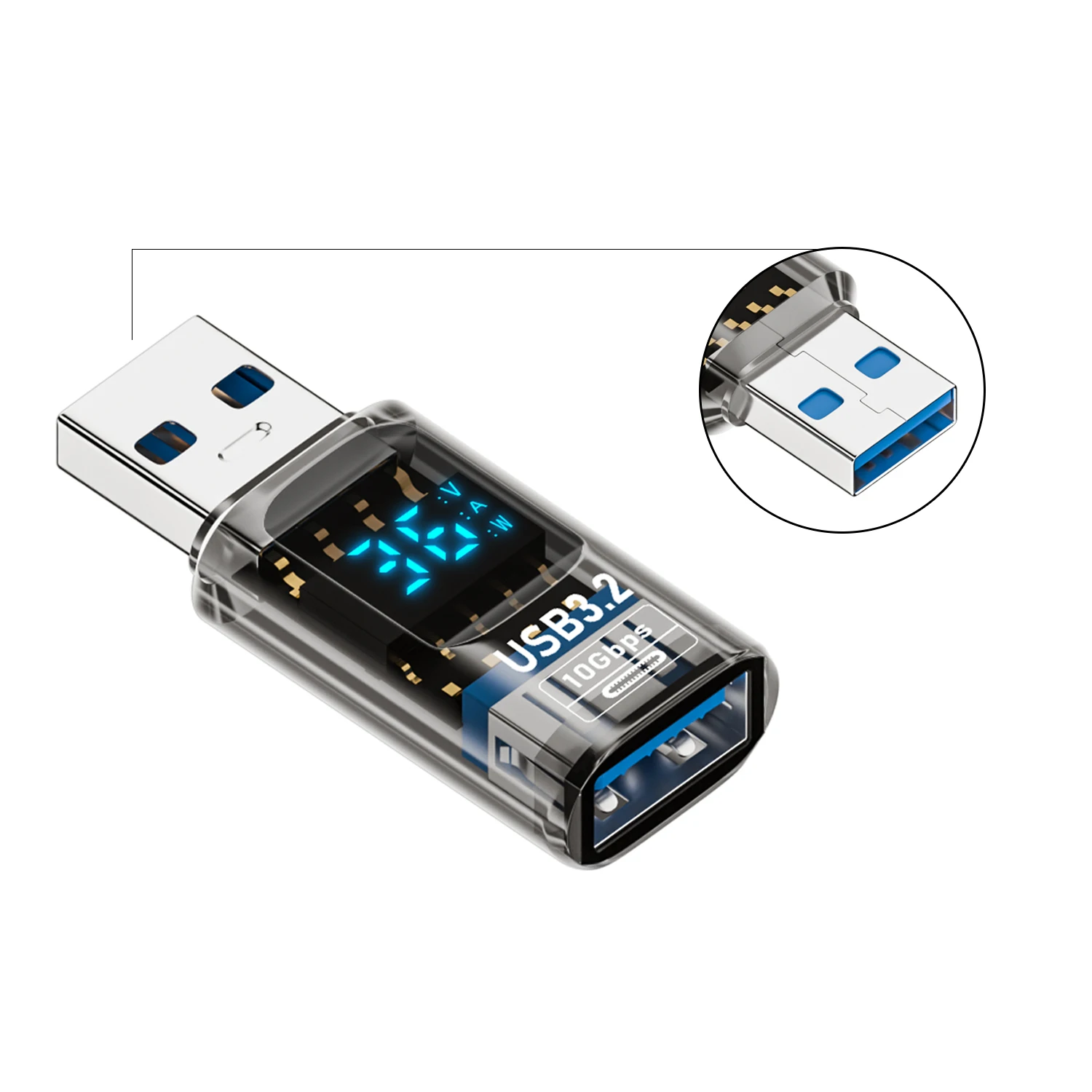 USB 3.2 A Type C Adapter Converter 10Gbps with Digital Display 60W Power Charging Connector for iPhone MacBook Galaxy S23 S24