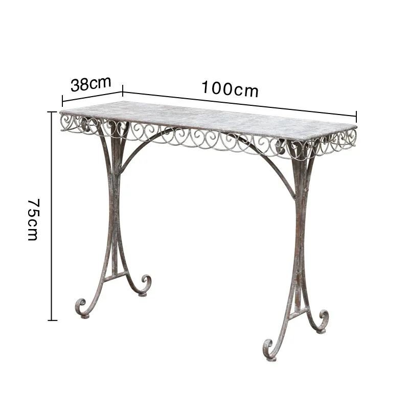 

Outer single retro wrought iron flower stand, balcony shelf, floor-to-ceiling flower pot stand, outdoor courtyard, villa garden