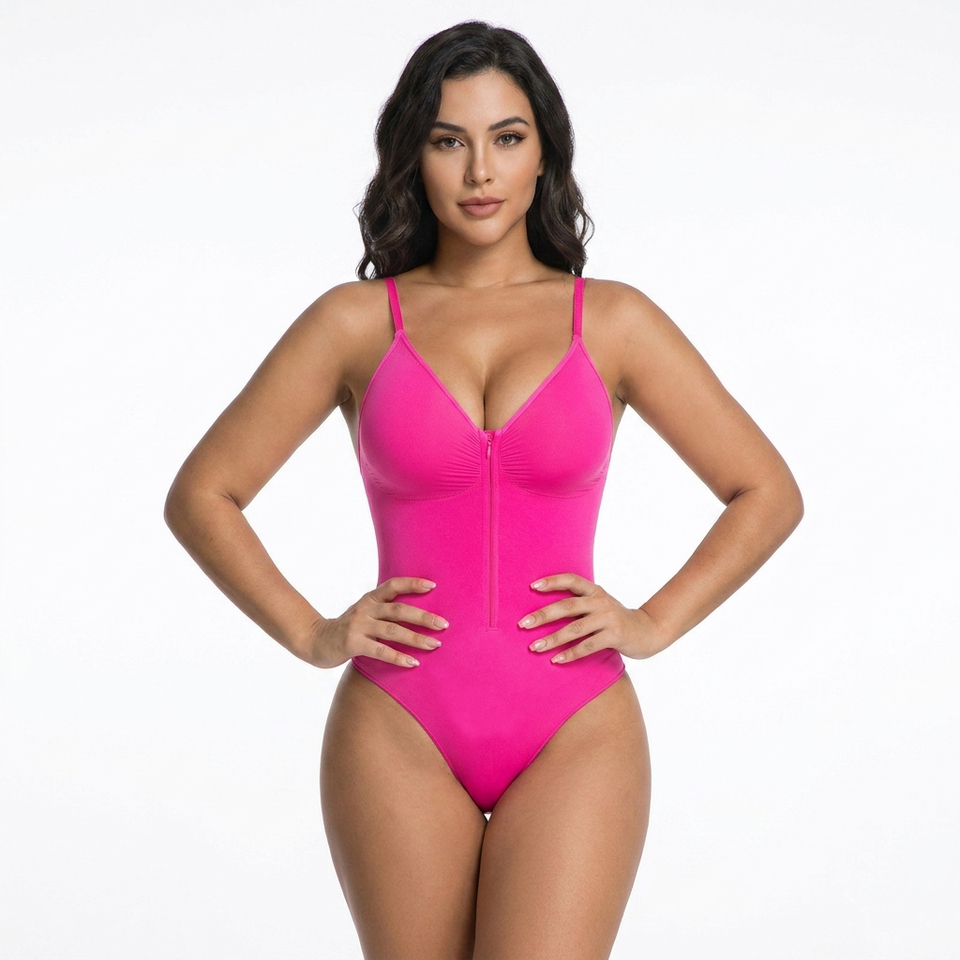 Seamless Jumpsuit Thong Bodysuit Peach heart collar Fit  Comfort Shapewear Breathable Sleeveless Corset Zipper Shaper Body suit