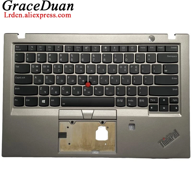 

KR Korean Silver Keyboard Upper Case Palmrest Shell Cover For Lenovo Thinkpad X1 Carbon 6th Gen6 G6 01YR694 01YU566 01YU530 01YU