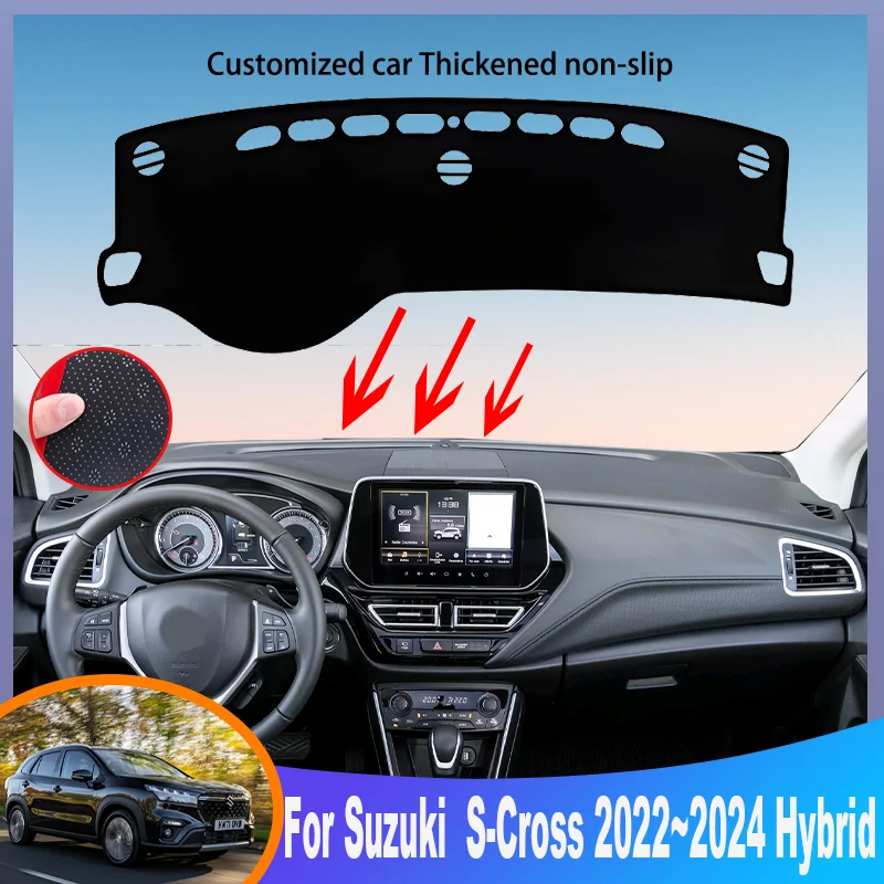 

Car Dashboard Cover Mat For Suzuki S-Cross 2022~2024 Instrument Panel Carpets Non-Slip Sun protection Pad Interior Accessories