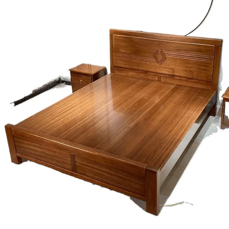 

rosewood full solid wood bed master bedroom double bed thickened solid modern and simple