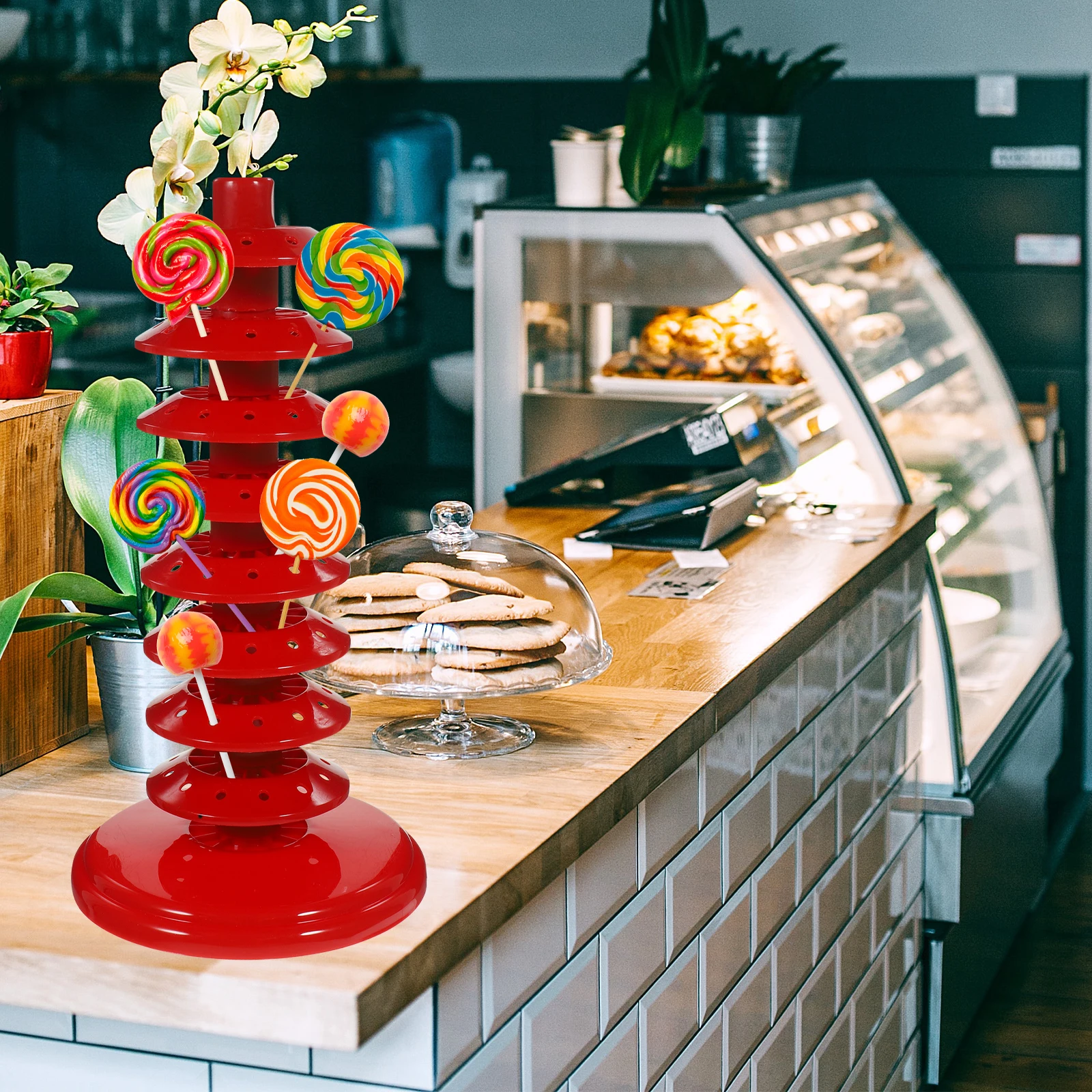 

Multi-Tier Lollipop Display Rack PP Material Decorative Lollipop Stand for Party Wedding Store Desktop Candy Holder