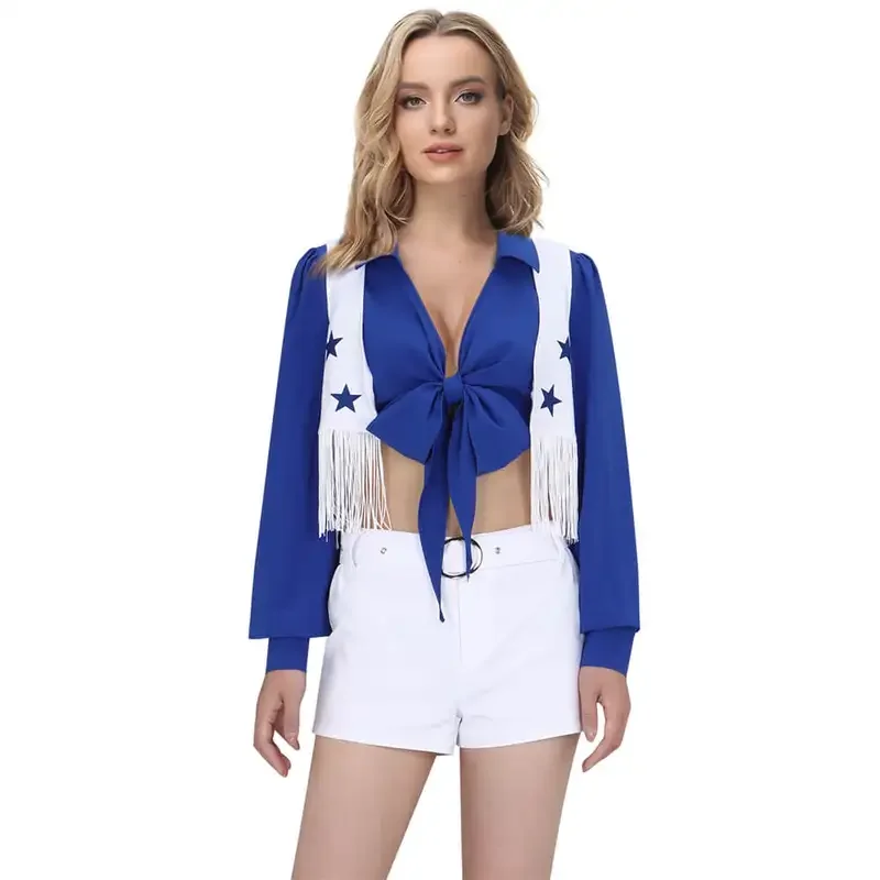 Women's Cowboys Cheerleader Uniform TV Show High School Girl Dalla Halloween Outfits Party Suit