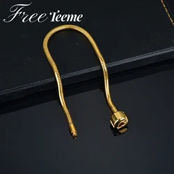Freeteeme Silver/Gold Color Snake Chain Link Bracelet for Women Stainless Steel Bracelet DIY Punk Jewelry Making Birthday Gift