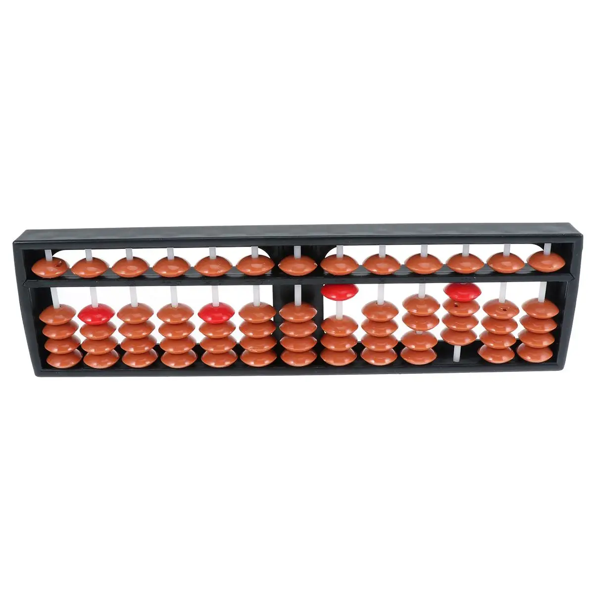 Plastic Abacus Arithmetic 13 Rods Brown Beads Kids Math Tool Educational Toy Lightweight Storage Friendly Office Use