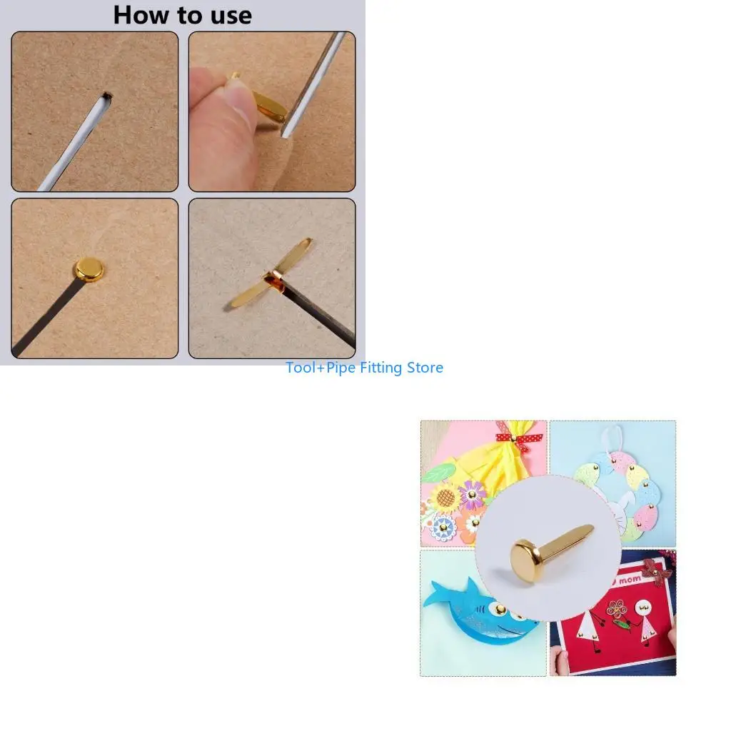 F92B Round Head Clips Mini Brads Pattern Bag Clips Metal Round Head Clips Scrapbook