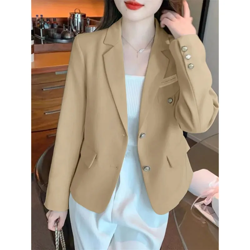 High Quality Suit Jacket Women's Spring Autumn 2025 New Outwear Lady Korean Casual Blazer Coat Short Leisure Overcoat Female Top