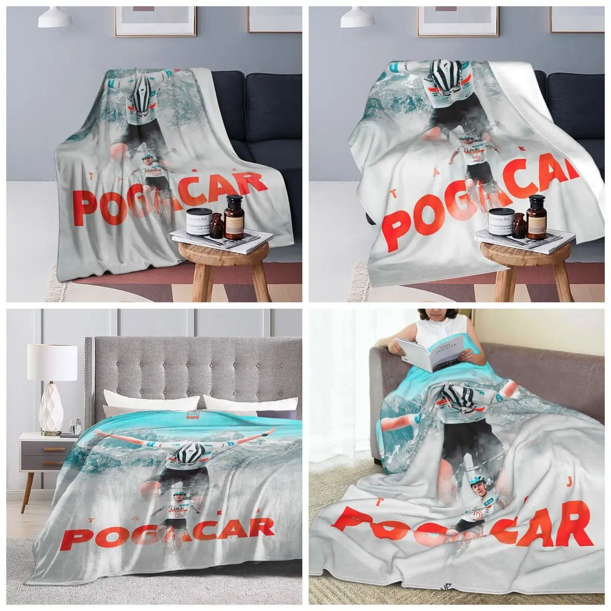 Tadej Pogacar Cycling Pogi Team 2025 Summer Tour-De France Blanket Soft Warm Flannel Throw Blanket Bedding for Bed Home Sofa