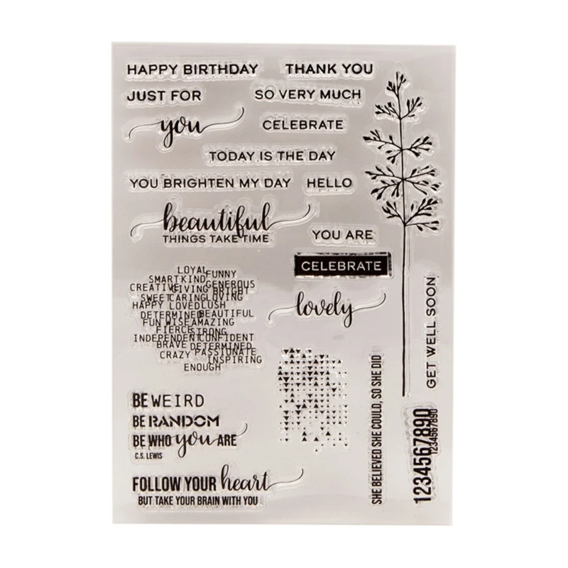 Blessing Words Clear Stamp for Card Making Scrapbooking Album Photo Decorations Transparent Stamp Seal Silicone Stamp