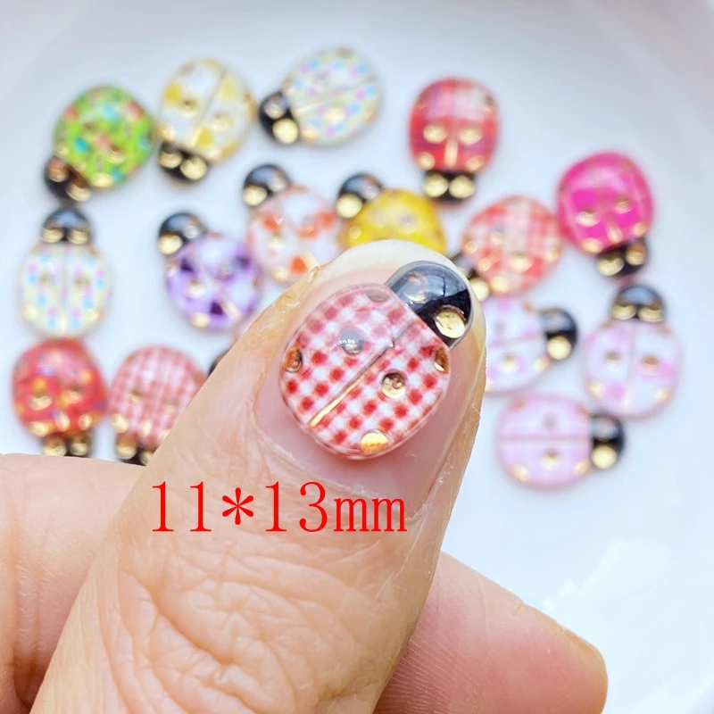 40Pcs New Cute Mini Colorful Bug Resin Figurine Crafts Flatback Cabochon Ornament Jewelry Making Hairwear Accessories