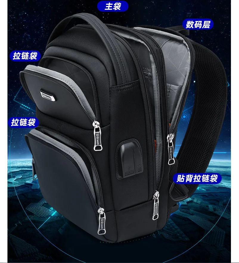 New Men's Chest Bag Fashion One Shoulder Crossbody Bag Oxford Cloth Leisure Travel Men's Bag Anti Theft Laptop Backpack