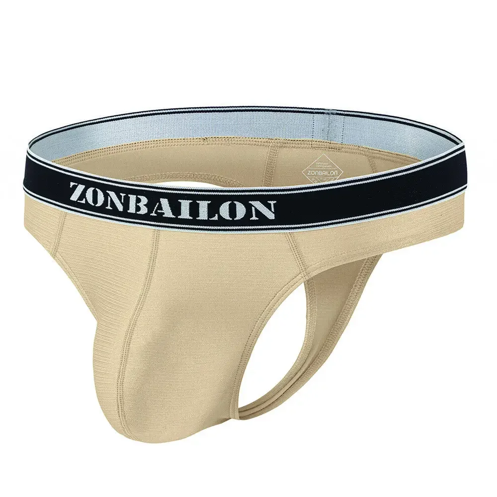 Jinshi Men's Sexy Thongs Underwear Ice Silk Briefs Male G-strings