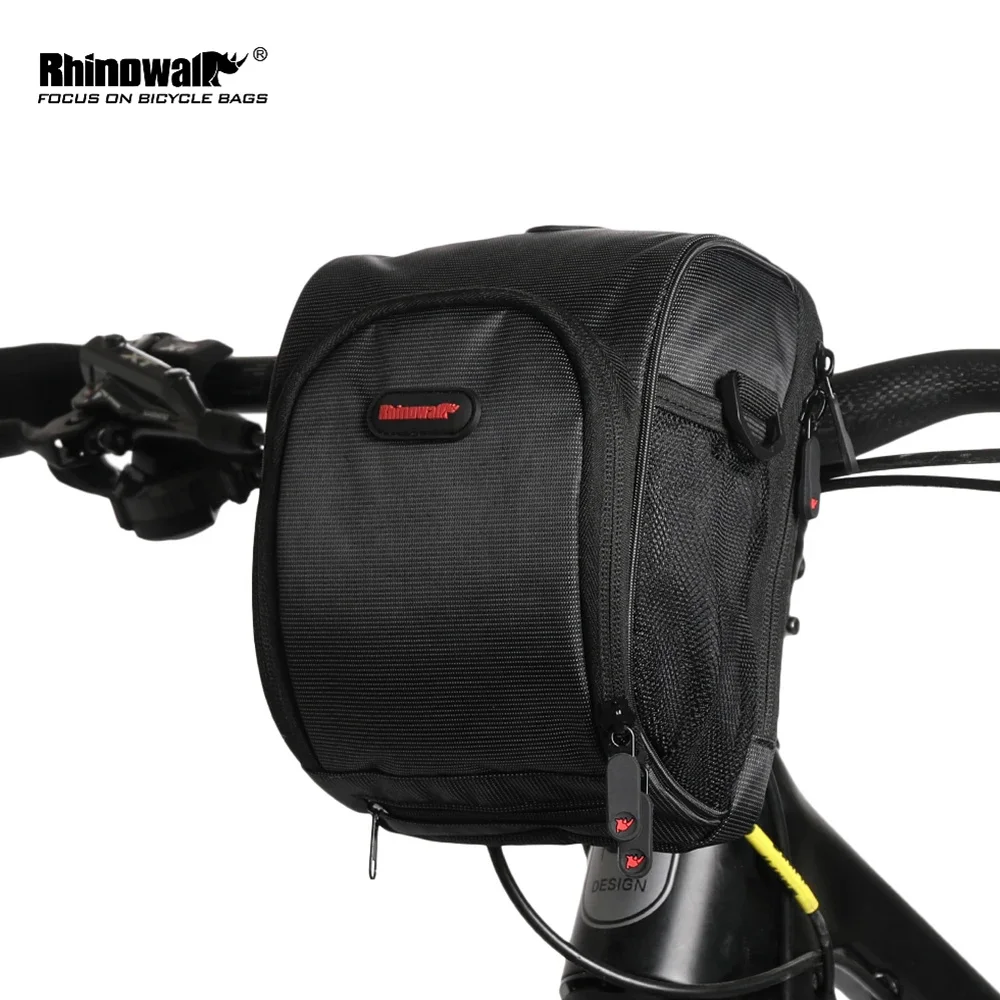 Rhinowalk Bicycle Handlebar Front Tube Basket Pannier Multi-Functional Shoulder Bag Phone Holder With Rain Cover