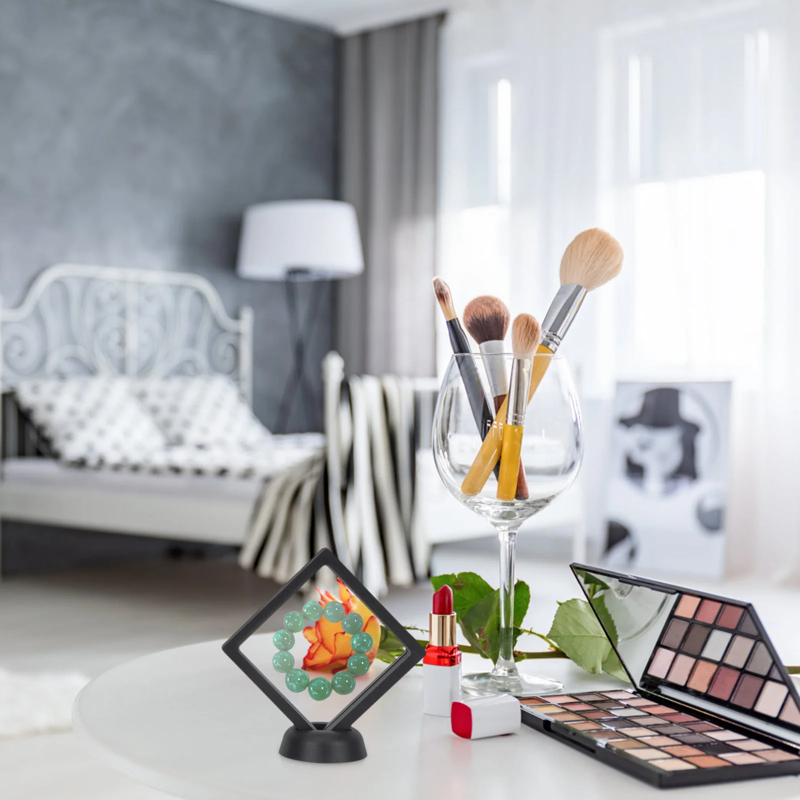 

24Pcs Jewelry Display Box Premium Pe Plastic 3D Floating Effect Transparent Stand for Coin Medal Pin Patch Storage Holder