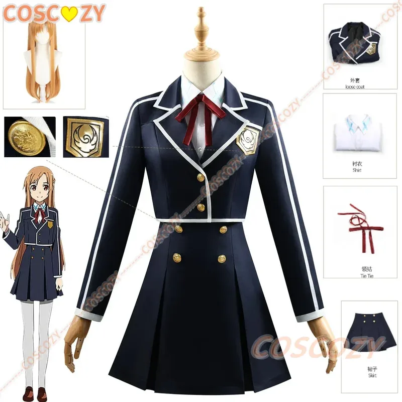 Anime Yuuki Asuna Titania Erica Stacia Healer Mayumi Reynolds Sword Art Online SAO Cosplay Costume Wig Uniform for Girls Woman