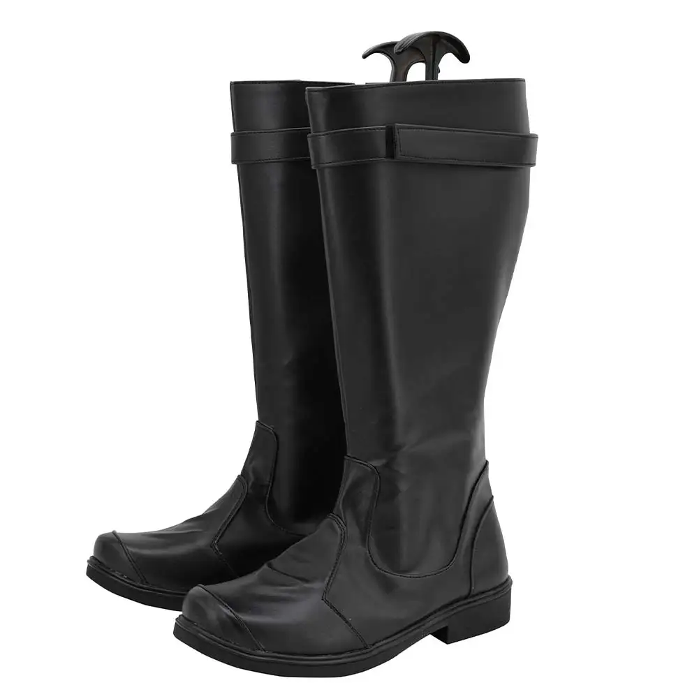 بو حذاء طويل أسود تأثيري للبالغين ، أحذية فيلم الفضاء معركة تمويه ، اكسسوارات فيلم هالوين ، أحذية هالوين