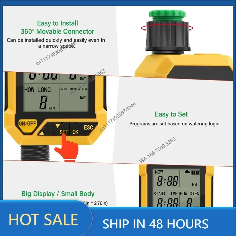 YG-399 Large LCD Display IPX6 Automatic Garden Irrigation Controller Hose Faucet Timer Programmable