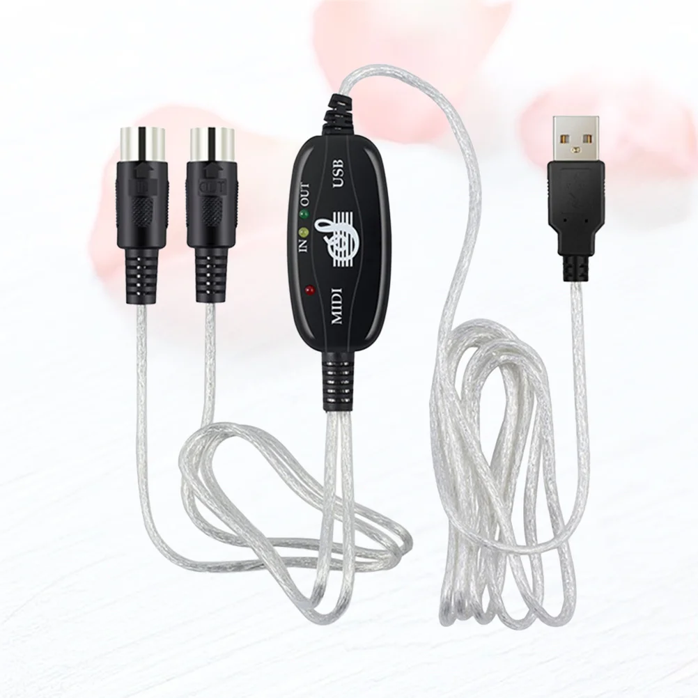 

180x2cm Midi USB Cable Plug and -Performance Ftp Chip Stable Signal No Delay Music Editing Cord Keyboard Adapter